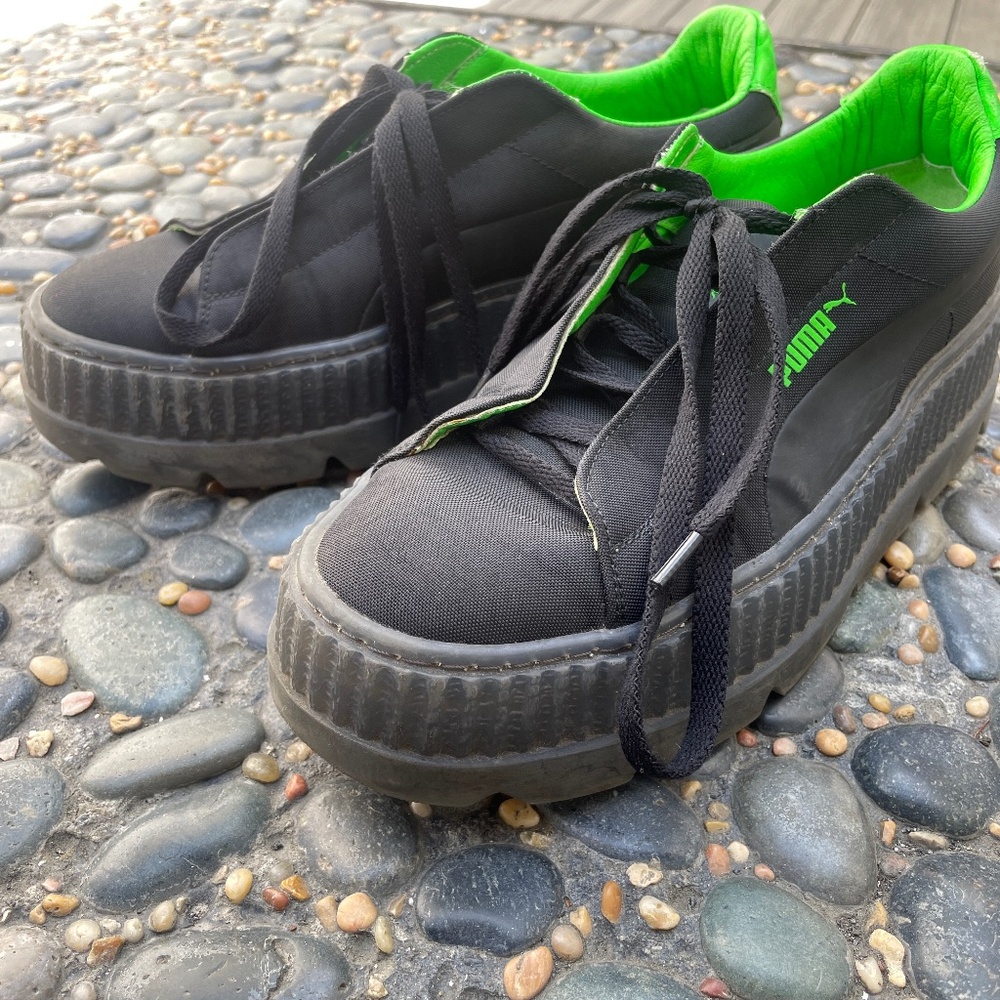 Puma Black and Green Women's Sneakers